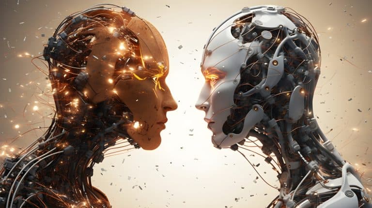 Two robots facing each